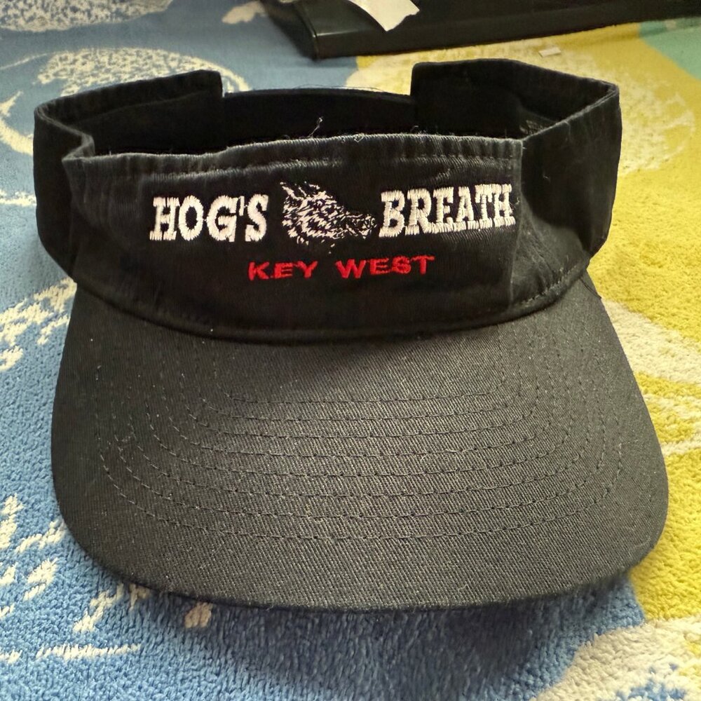 Hog’s Breath Saloon Black Sun Visor Key West, Florida - Velcro strap-back - Picture 5 of 6